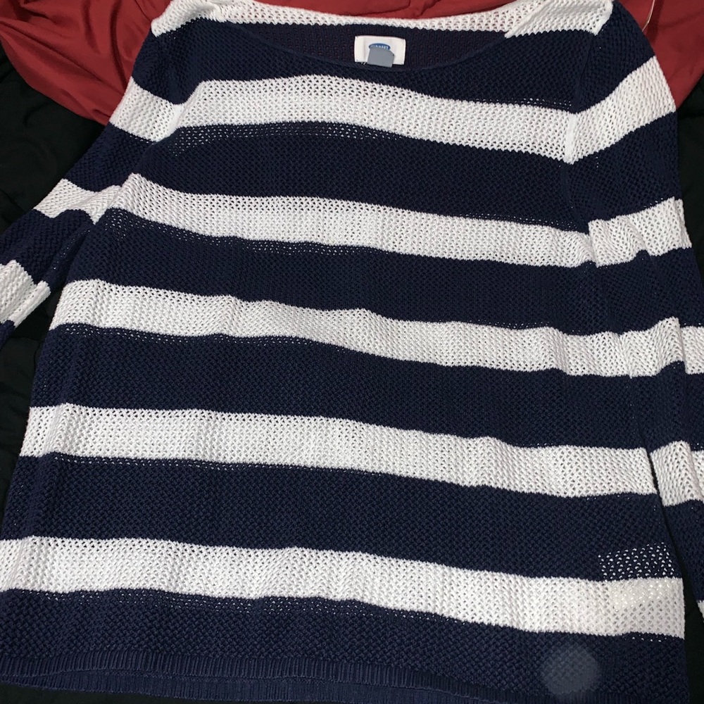 Long sleeve striped knit sweater